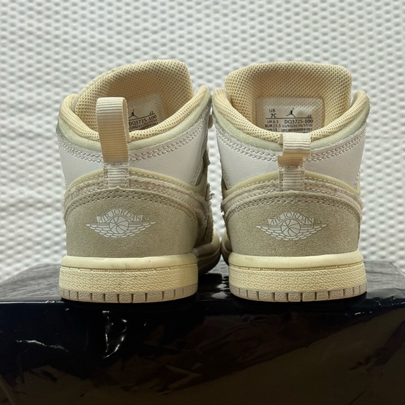 Jordan 1 Mid SE Craft Toddler Shoes 7C | Beige White DQ3725-100 - Picture 5 of 6